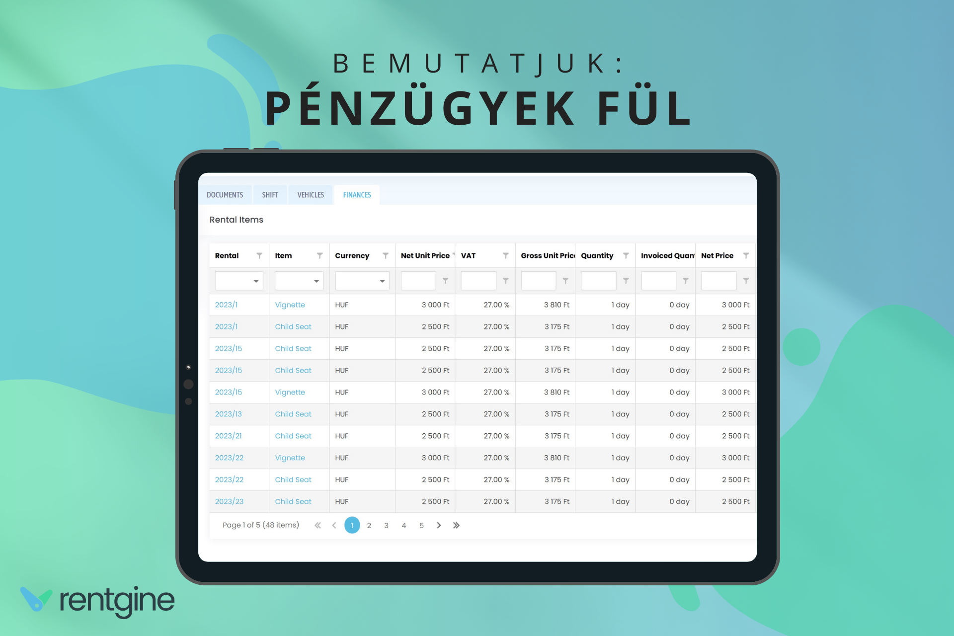 Új funkció a Rentgine-ben: Kövesd nyomon pénzügyeid egy helyen